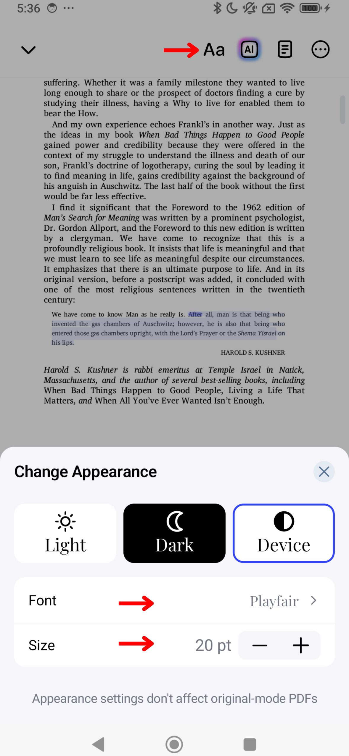 How to Change the Appearance on the Speechify Android App